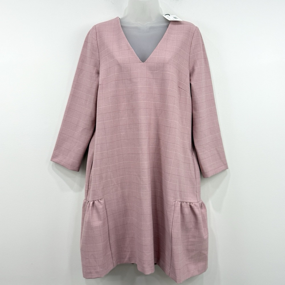 Hatch Heidi Dress 2 NWT Pink Glen Plaid Maternity Preppy Feminine Luxury Flounce